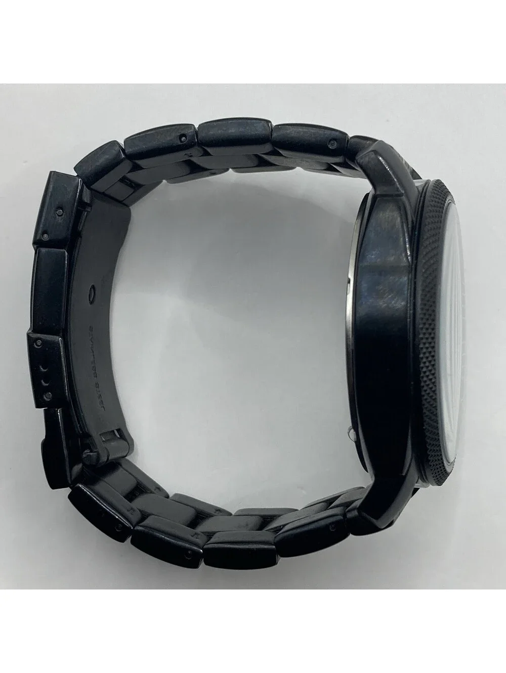 Men’s Fossil Machine FS4775 Black Stainless Steel Watch Date 42mm New Battery